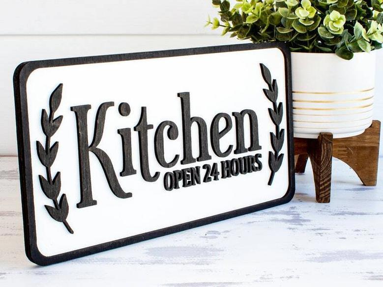 Personalized 3D Farmhouse Wood Sign For Modern Country Kitchens