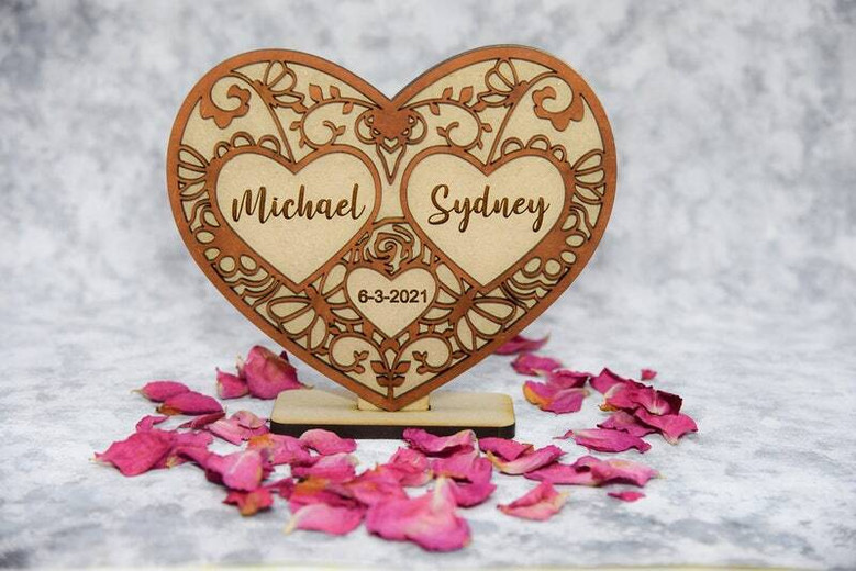 Thoughtful Personalized Wooden Heart Sign For Mom's Anniversary - Perfect Gift Idea For Valentine's Day Or Her Special Day