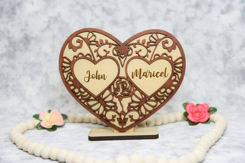 Thoughtful Personalized Wooden Heart Sign For Mom's Anniversary - Perfect Gift Idea For Valentine's Day Or Her Special Day