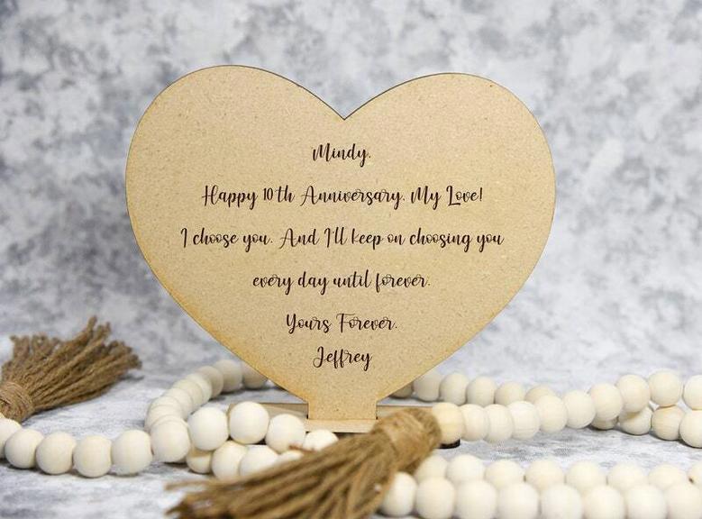 Thoughtful Personalized Wooden Heart Sign For Mom's Anniversary - Perfect Gift Idea For Valentine's Day Or Her Special Day