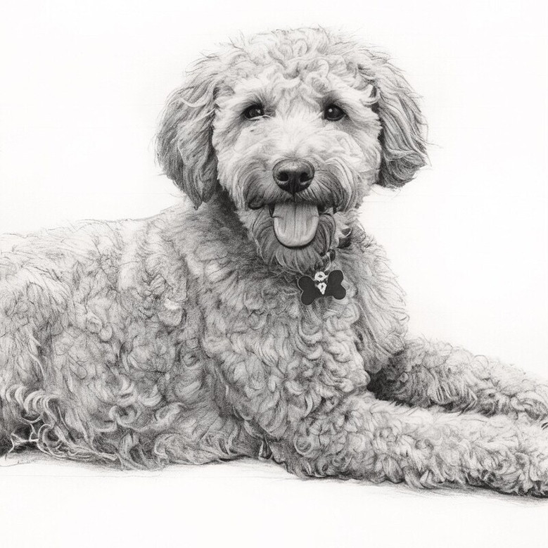 Custom Pencil Sketch Canvas - Beloved Dog Portrait for Pet Owners