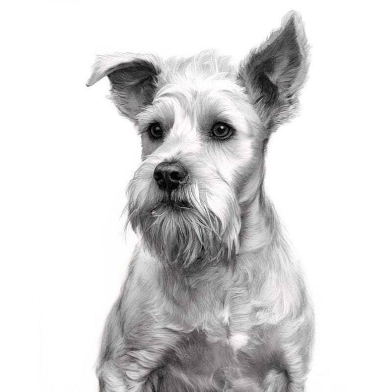 Custom Pencil Sketch Canvas - Beloved Dog Portrait for Pet Owners
