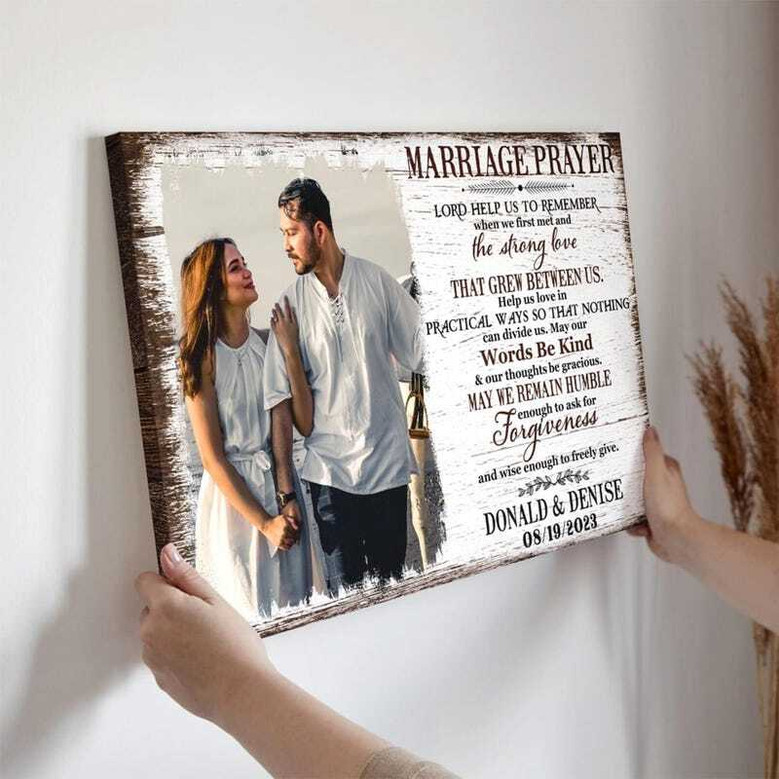 Anniversary canvas print with custom photo and names, minimalist design, portrait layout, personalized keepsake for couples Anniversary canvas print with custom photo and names, minimalist design, portrait layout, personalized keepsake for couples