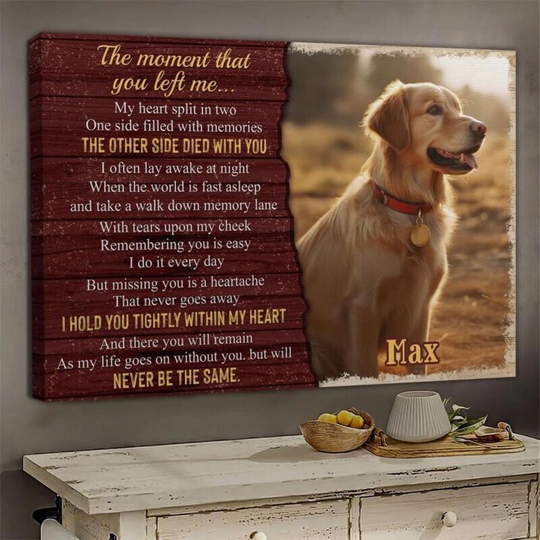 Touching Dog Remembrance Canvas - Pet Memorial Gift For Living Room Tribute