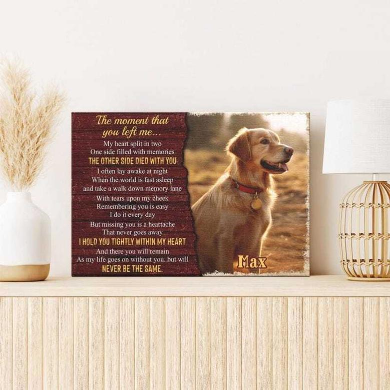 Touching Dog Remembrance Canvas - Pet Memorial Gift For Living Room Tribute