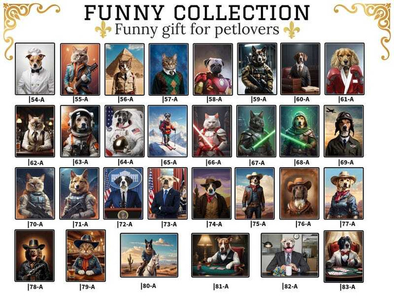 Royal dog canvas bespoke pet portrait from your dog's photo, playful regal style decor and thoughtful pet loss sympathy gift