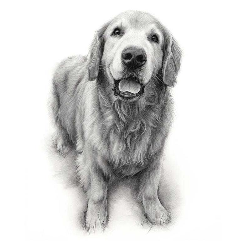 Custom Dog Canvas - Pencil Sketch Portrait For Dog Owners, Perfect Gift For Dog Dad Or Mom, Multiple Dogs Option