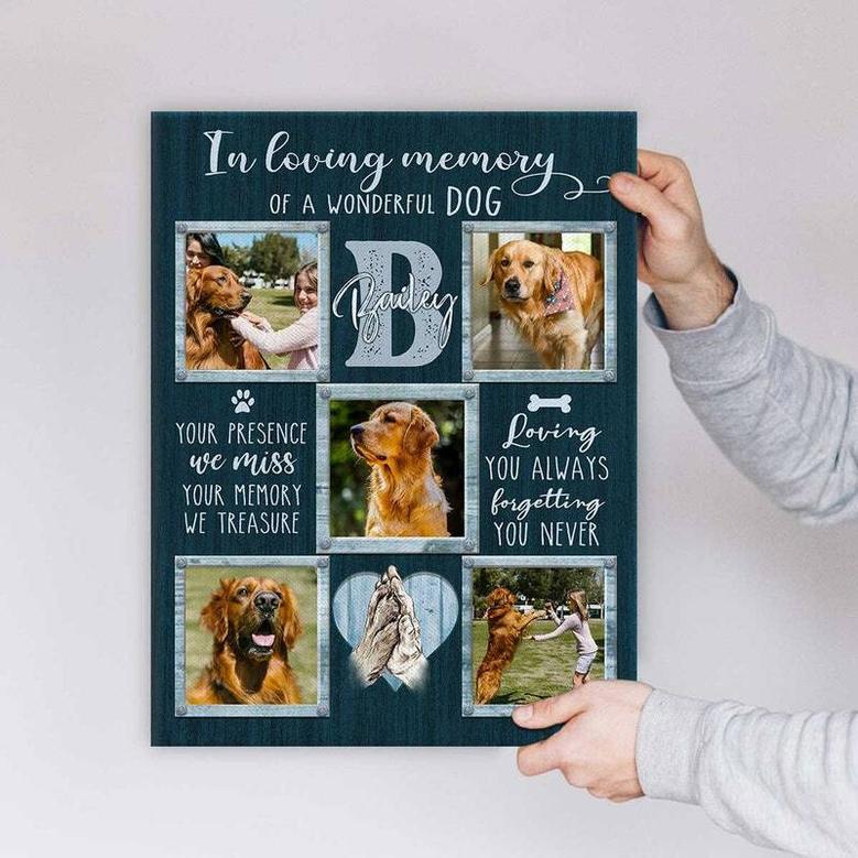 Thoughtful Dog Memorial Canvas With Custom Pet Collage For Dog Lovers - Heartfelt Gift For Pet Remembrance