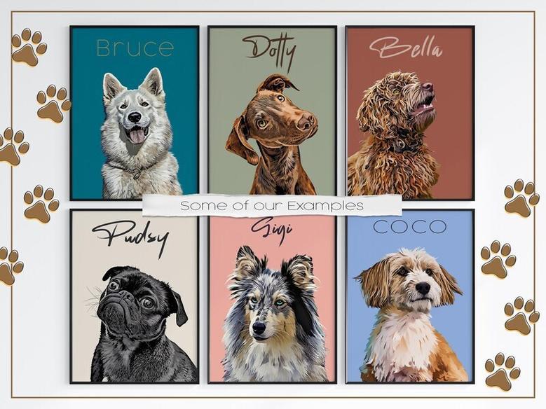 Heartfelt Personalized Dog Portrait Canvas For Dog Lovers - Custom Gift Art For Pet Memorial, Living Room DéCor