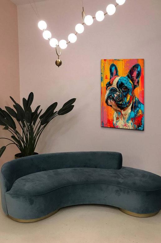 Custom French Bulldog Canvas Wall Art - Vibrant Pop Art For Dog Lovers Home Decor