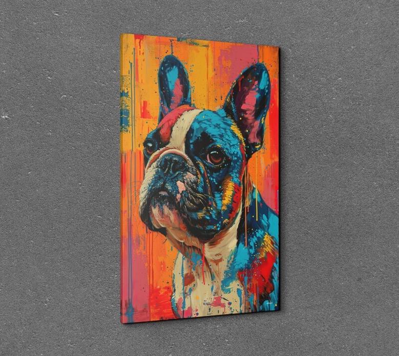 Custom French Bulldog Canvas Wall Art - Vibrant Pop Art For Dog Lovers Home Decor