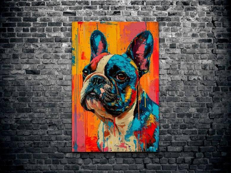 Custom French Bulldog Canvas Wall Art - Vibrant Pop Art For Dog Lovers Home Decor