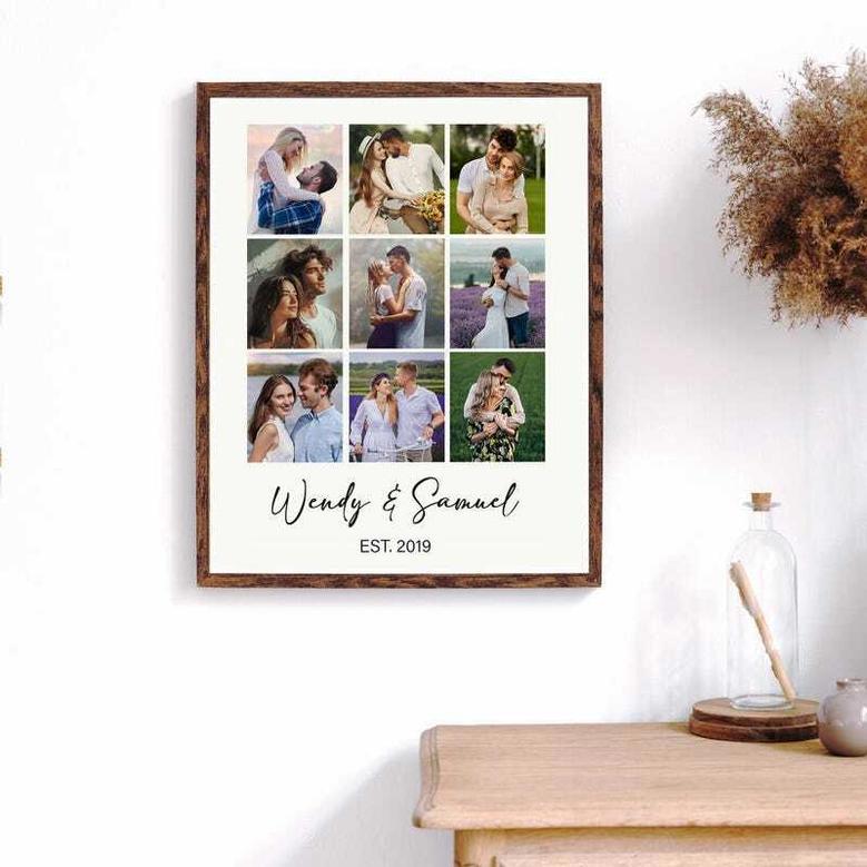 Thoughtful Memorial Canvas Photo Collage For Couples Anniversary Or Valentine's Day