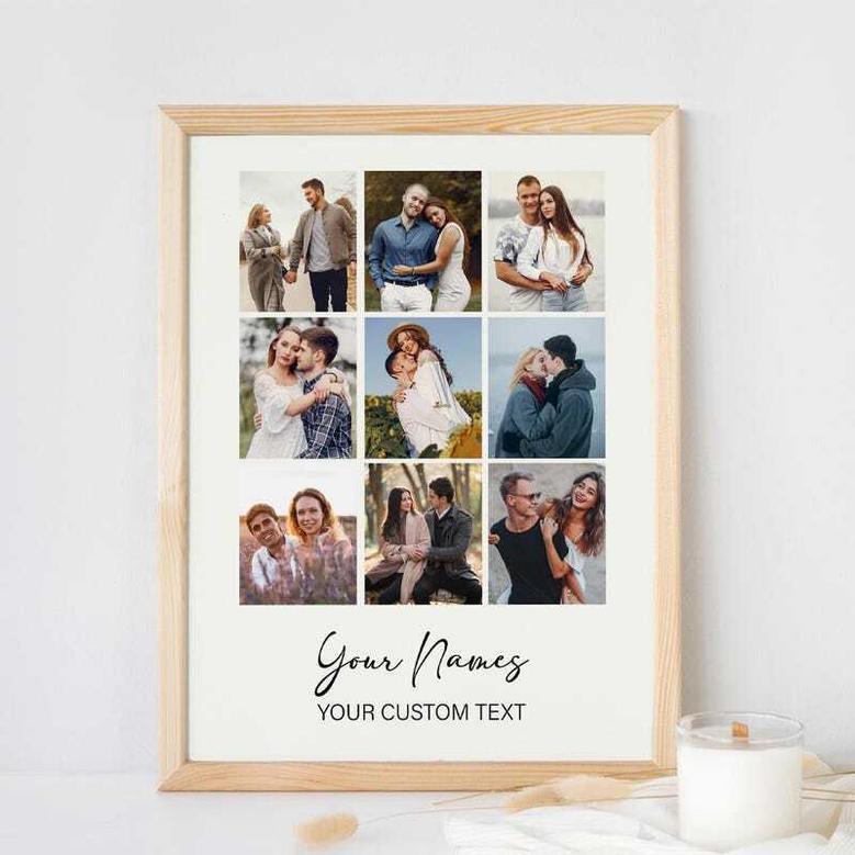 Thoughtful Memorial Canvas Photo Collage For Couples Anniversary Or Valentine's Day