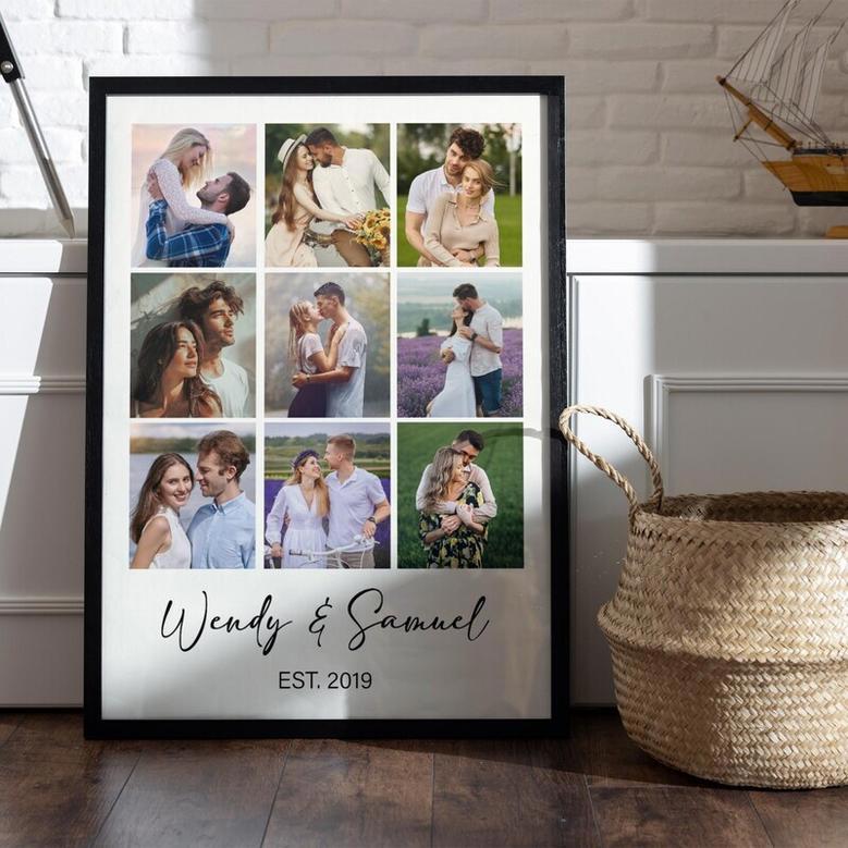 Thoughtful Memorial Canvas Photo Collage For Couples Anniversary Or Valentine's Day