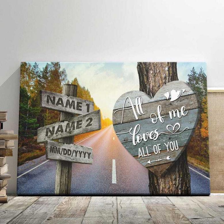 Custom Couple Name Canvas For Anniversary Valentine Decor