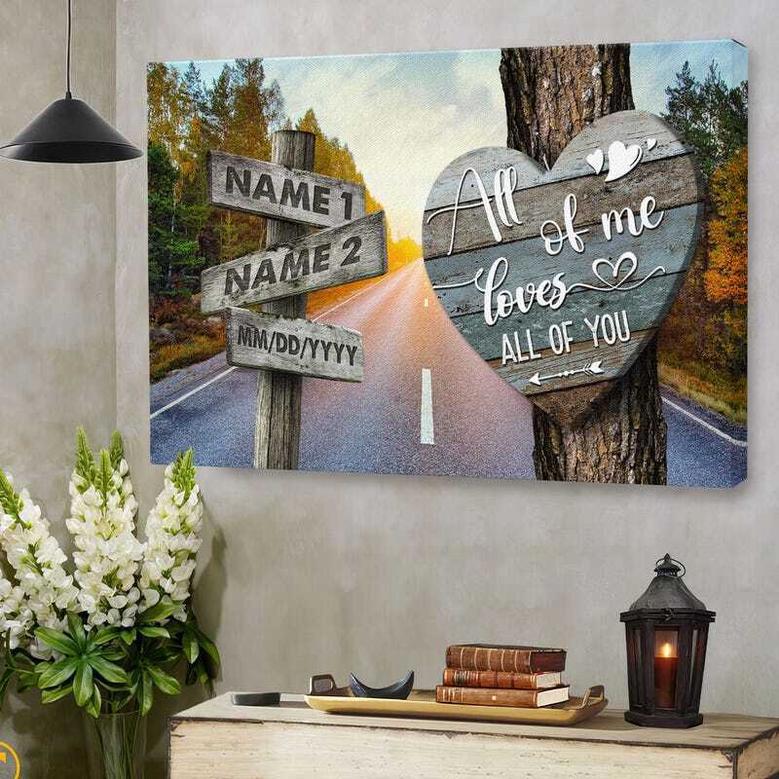 Custom Couple Name Canvas For Anniversary Valentine Decor