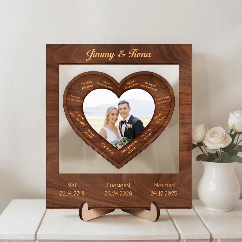 Custom Love Story Timeline Wood Sign For Wife - Romantic Wedding Anniversary Decor For Living Room