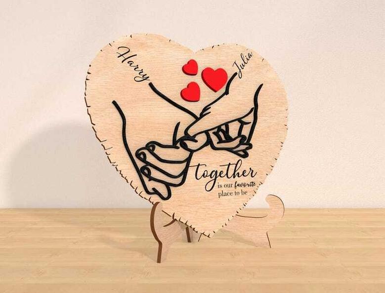 Heartfelt Personalized Wood Sign For Couples - Valentine Anniversary Decor