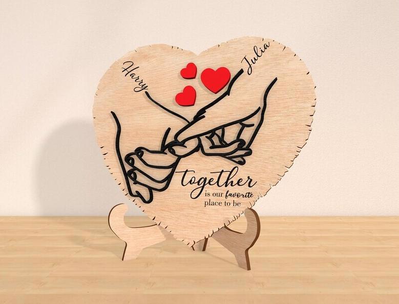 Heartfelt Personalized Wood Sign For Couples - Valentine Anniversary Decor