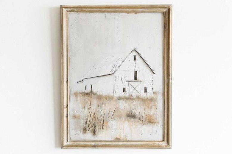 Rustic Farmhouse Canvas For Modern Farmhouse Decor - Country Style Wall Art For Living Room