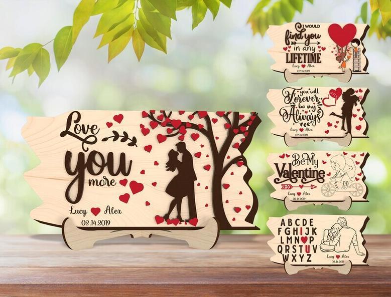 Personalized Valentine Wood Sign For Couples - Romantic Anniversary DéCor