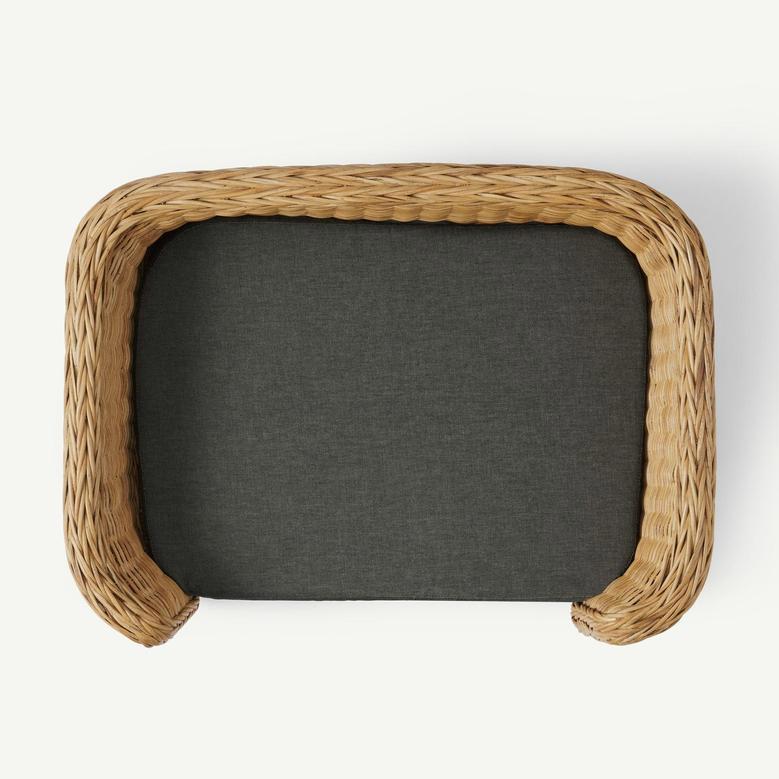 Elegant Natural Rattan Pet Bed - Woven Cat & Dog Bed, Rustic Wicker Basket