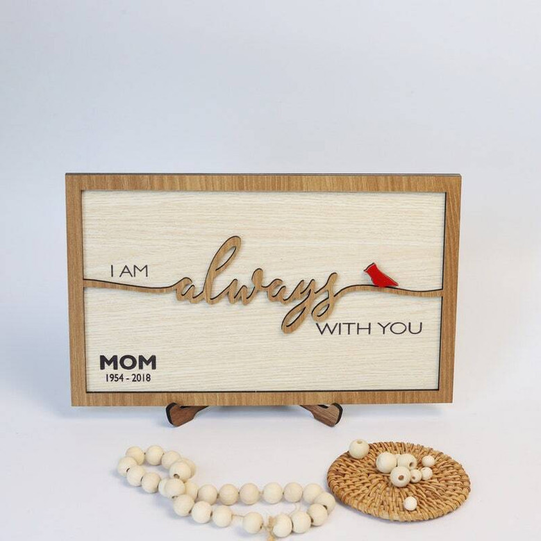 In Loving Memory Wood Sign For Loss Of Mom Cardinal Design Gift Decor