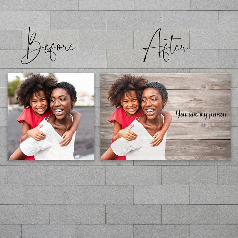 Personalized Mother And Baby Canvas - First Mother's Day Gift From Toddler