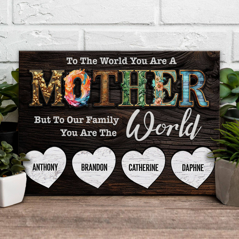 Heartfelt Mother's Day Canvas - "To The World" Personalized Gift