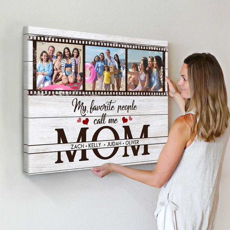 "My Blessings Call Me Mom" Custom Canvas for Mother's Day Gift