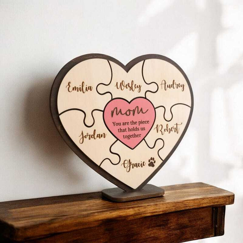 Unique Personalized Mom Puzzle For Mother’s Day Or Birthday - Wood Signs For Mom