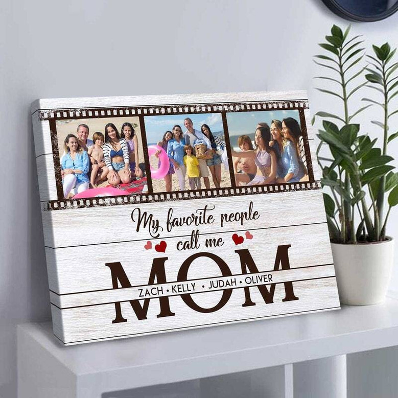 Personalized My Biggest Blessings Call Me Mom Canvas - Birthday & Mother's Day Gift For Mom Or Grandma