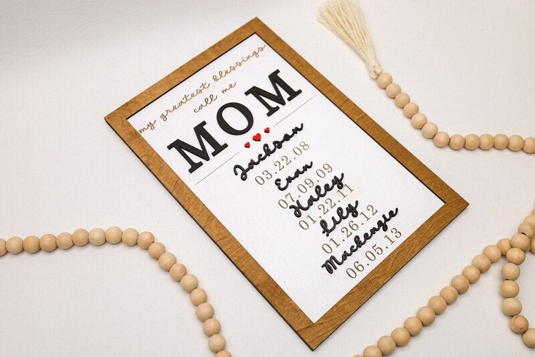 A Present For Mommy - Personalized Wood Sign - My Greatest Blessings Call Me Mom