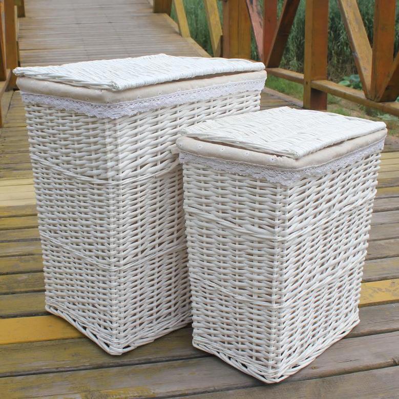 Affordable Large White Wicker Laundry Baskets