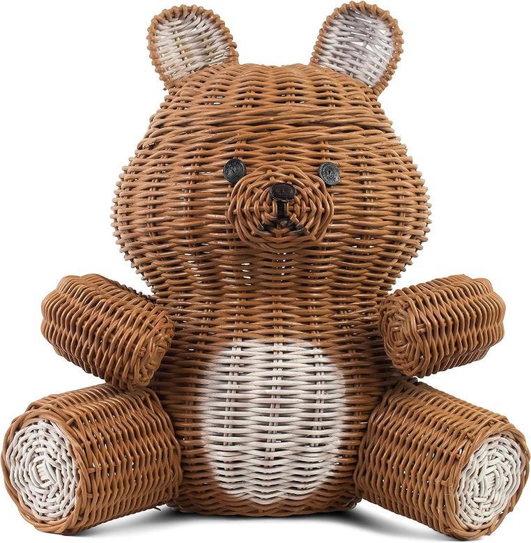 Animal Bear Wicker Basket for Nursery and Home Storage