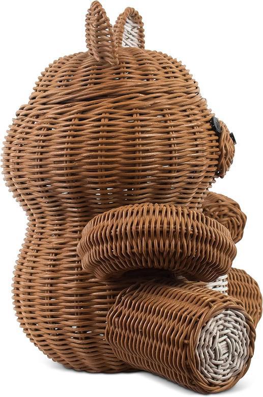 Animal Bear Wicker Basket for Nursery and Home Storage