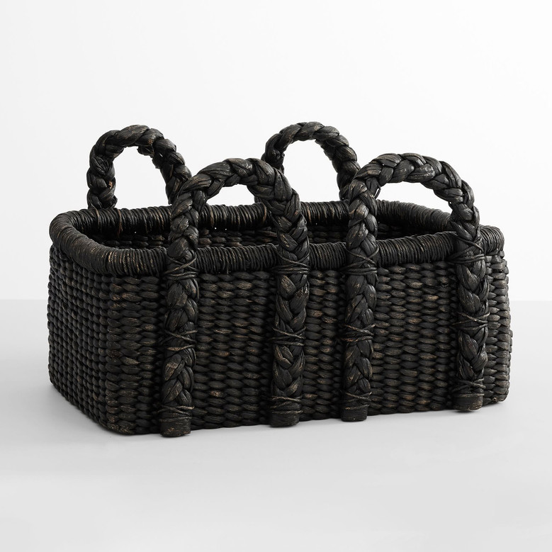 Black Wicker Storage Baskets for Home Organization