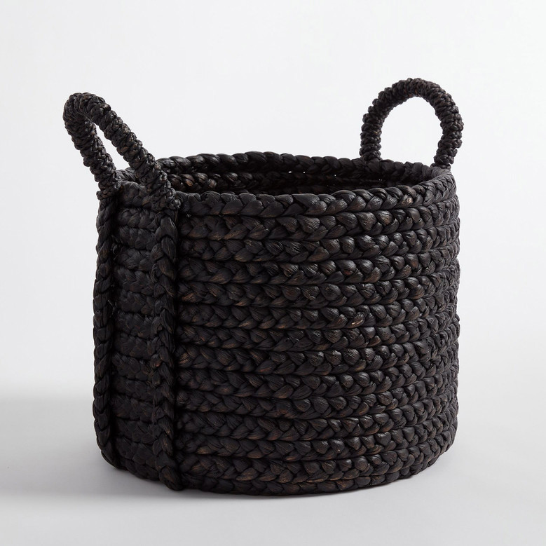 Black Wicker Storage Baskets for Home Organization