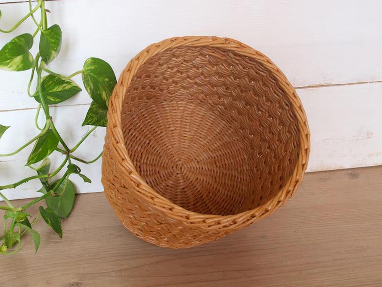 Boho Indoor Wicker Planter Basket - Natural Beige Houseplant Holder