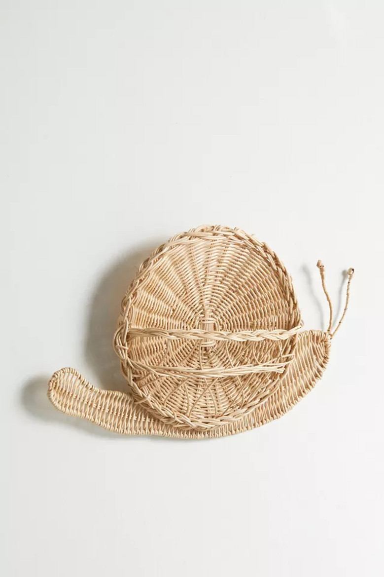 Boho Rattan Snail Wall Basket for Kid Room Decor