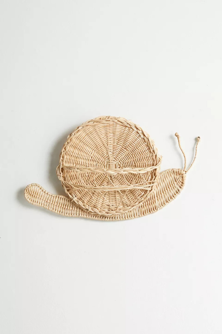 Boho Rattan Snail Wall Basket for Kid Room Decor