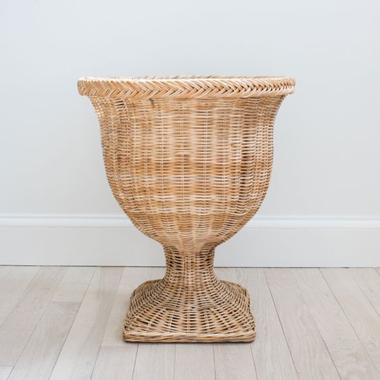 Braided Rattan Square Floor Wicker Vase for Home Decor