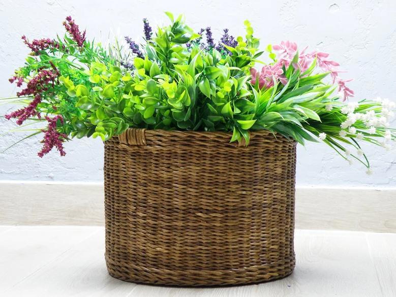 Brown Wicker Plant Pot Basket for Indoor Planting