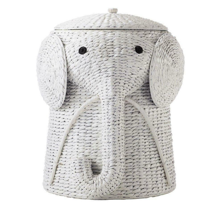 Charming Elephant Wicker Laundry Basket for Rustic Home Decor