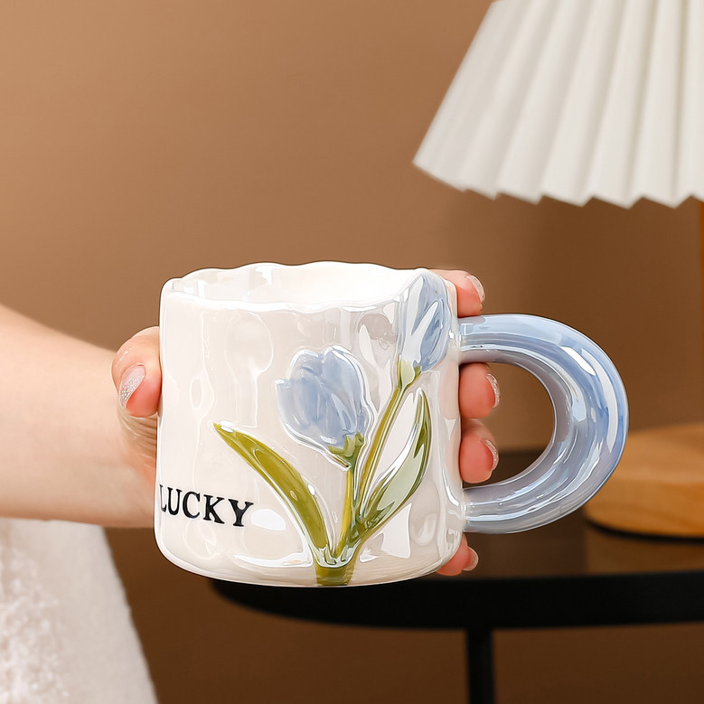 Charming Tulip Ceramic Mug for Women - Perfect Gift