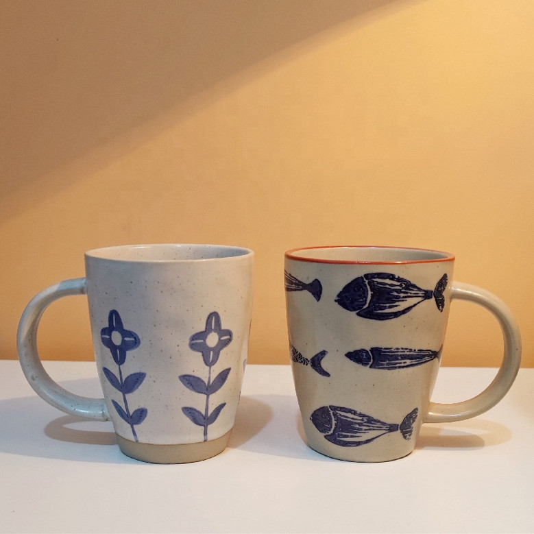 Clay Ceramic Tea Mugs Set – Office Drinkware Cups