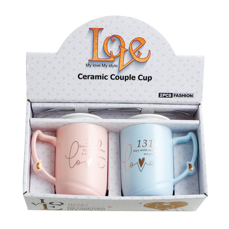 Creative Porcelain Couple Mugs for Coffee - Perfect Valentine Gift