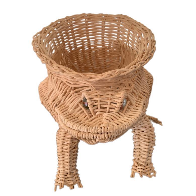 Custom Frog Animal Rattan Planters for Home Decoration