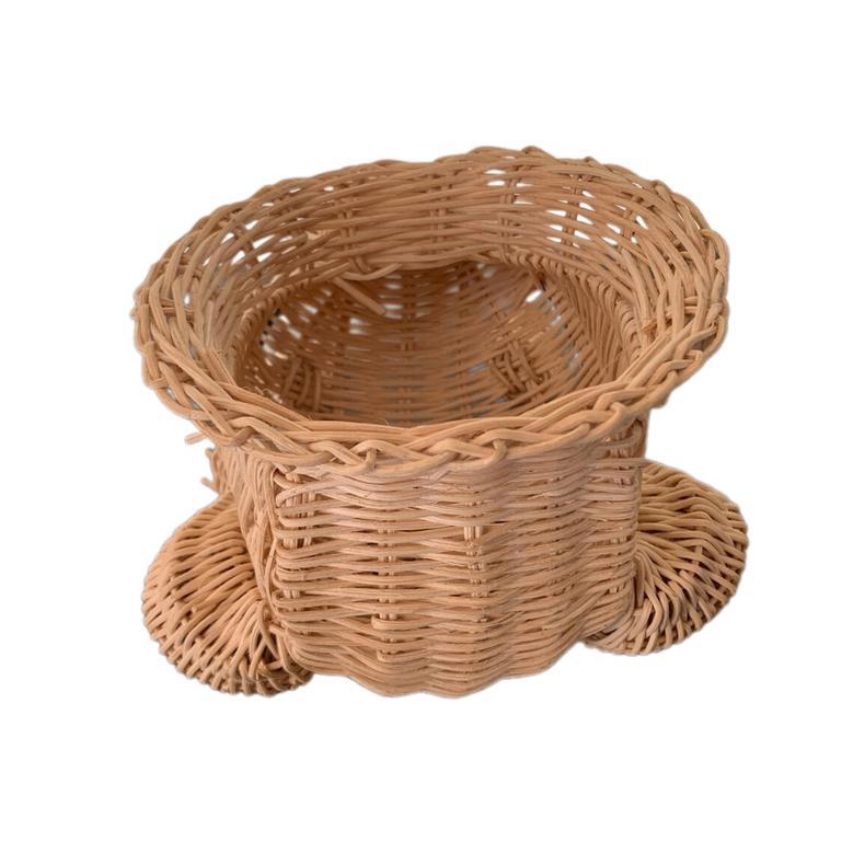 Custom Frog Animal Rattan Planters for Home Decoration